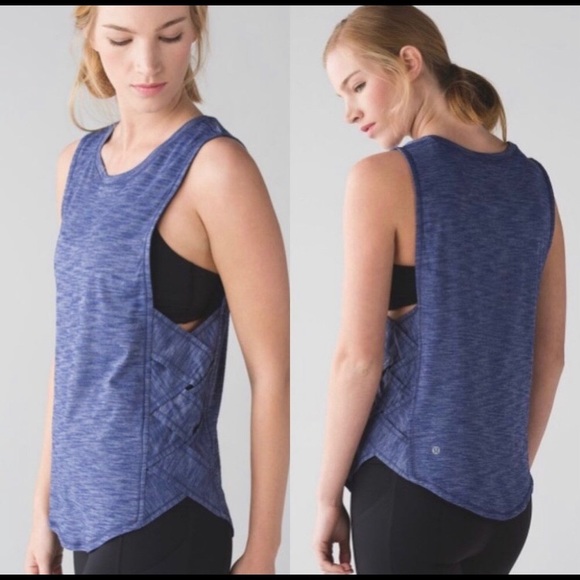 Lululemon Var-City Muscle Tank Heathered Hero Blue - Picture 2 of 5